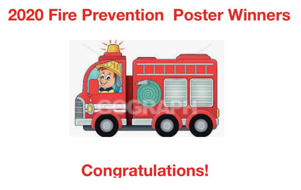 2020 Fire Prevention  Poster Winners