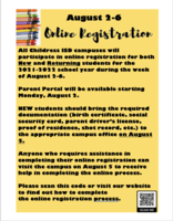 Update for Online Registration