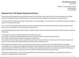 Online Testing Issues